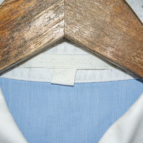 Jonathan Simkhai Women's Hi low Cropped front Oxford Shirt in Blue size Small - Picture 3 of 9